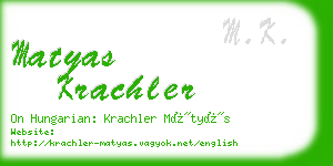 matyas krachler business card